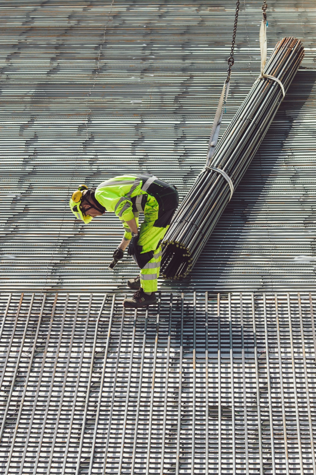 Construction workers in hi-vis ripstop workwear on site